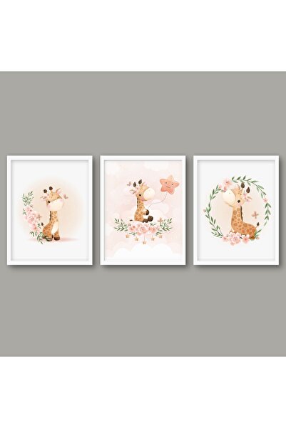 BİANNE ATÖLYESİ Zürafa'lı Bebek Ve Çocuk Odası Pano Seti