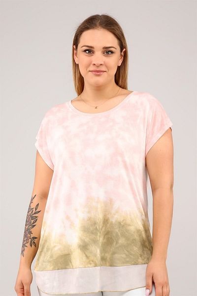 Seamoda Hem Chiffon Batik Tshirt-pink-mustard