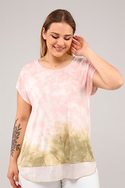 Seamoda Hem Chiffon Batik Tshirt-pink-mustard