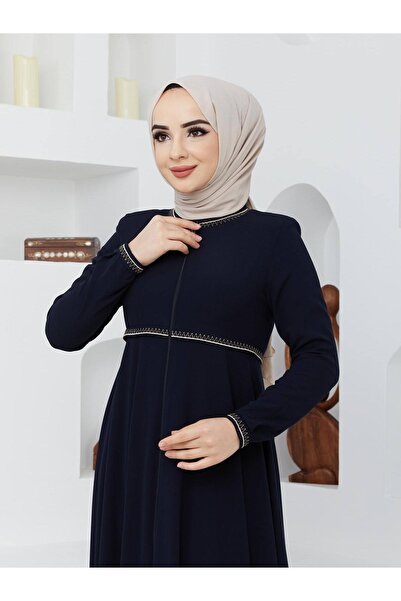 KMKkombin Літня модель Мевлана з візерунком на рукавах і талії Клос Abaya Pardesu