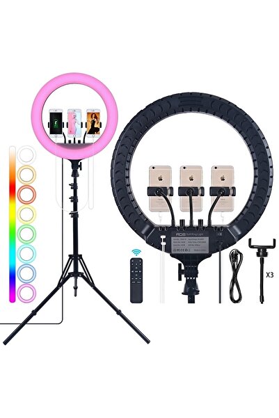 Asfal 45 cm Rgb Işık, Kumanda Ve Çantalı -210 Cm Tripot Renkli Makyaj Tiktok ...