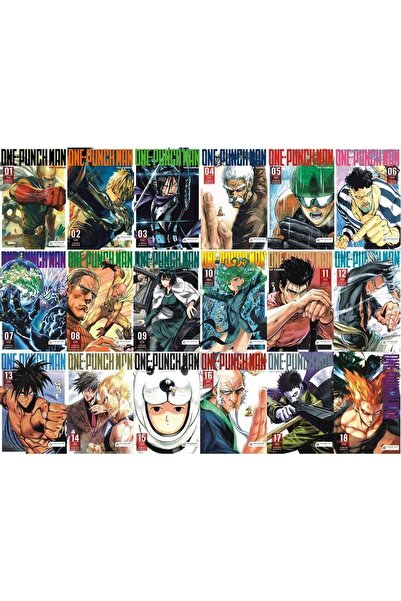 AKILÇELEN YAYINEVİ One-punch Man-yusuke Murata-1.2.3.4.5.6.7.8.9.10.11.12.13.14.15.16.17.18.kitaplar Set Manga Tüm Seri