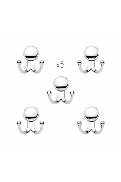 ARON ( 5 Adet) Ata Askı Krom Fortmanto Vestiyer Elbise Askılığı Askılığı Krom...