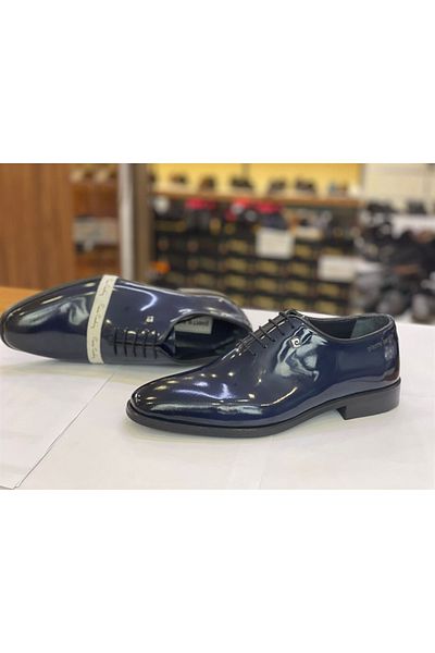 Pierre Cardin Σ 103129   Ανδρικά κλασικά λουστρίνια δεμένα παπούτσια Navy Blue λουστρίνι