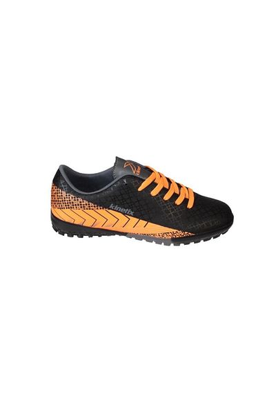 Kinetix Men's Black Orange 36-44 Lace-Up Astroturf Sports Shoes