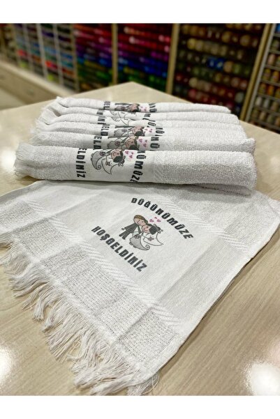 Düğmeci Ahmet Plavi cvetni svadbeni peškir, peškir za automobil, peškir za ko...