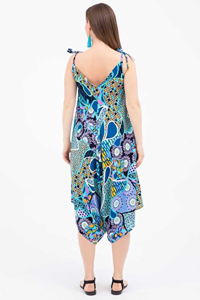 Freeista Turkuaz Ip Askılı Şalvar Tulum