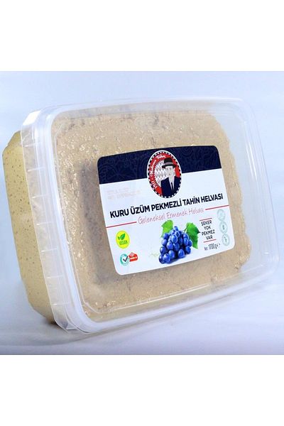 Helvacı Fahri 1700 g Vegan Gluten-Free Sugar-Free Armenek Halva with Raisins Molasses