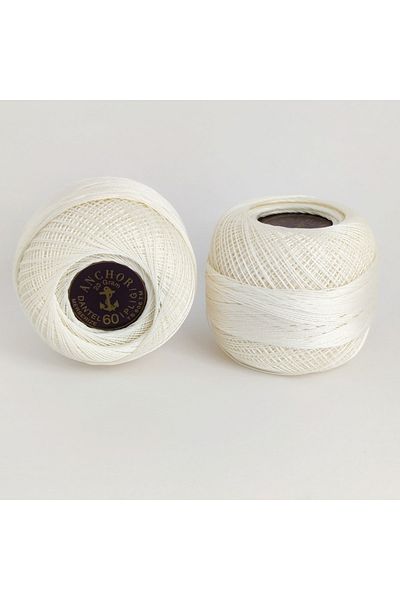 Anchor Mercerized White Lace String - Size 60 20 Gr.