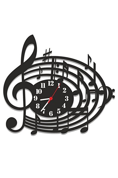 PROSCREEN Siyah Müzik Sol Anahtarı Nota Duvar Saati