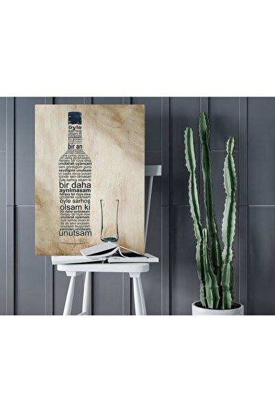 Bk Gift Home Rakı Tasarımlı Kanvas Tablo 50x70cm-8