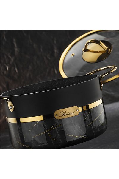Brioni Selection Plus 22 cm Fireproof Non-Stick Black Granite Deep Pot