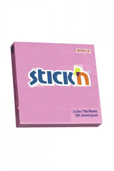 Hopax Stickn Adhesive Note Paper 76x76mm Neon Purple 100 Sheets 21210 (Pack of 12)