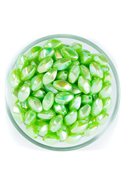 yfhobi 25 Gram - 13 Mm Janjanlı Yeşil Renkli Oval Plastik Boncuk, ( 25gr - 52...