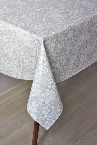 DDHOME Lined Erasable PVC Oilcloth Tablecloth Gray Clover - 158-B1