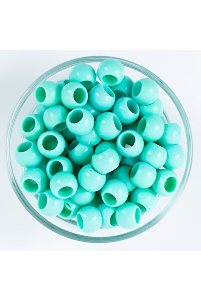 yfhobi 25 Gram - 12 Mm Turkuaz Renkli Yuvarlak Plastik Boncuk, ( 25gr - 41-43...