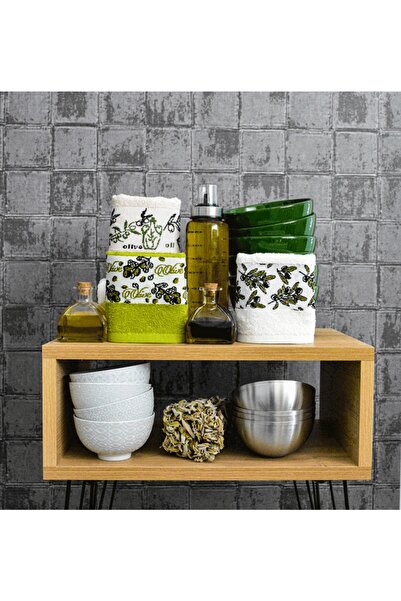 Berra Concept Set prosoape de bucătărie Jacquard din bumbac Olive 6 piese