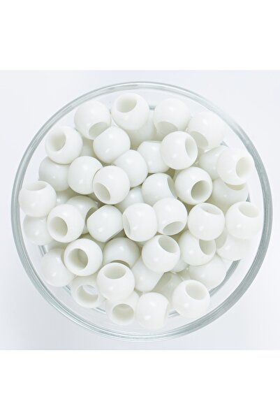 yfhobi 25 Gram - 12 Mm Beyaz Renkli Yuvarlak Plastik Boncuk, ( 25gr - 41-43 A...