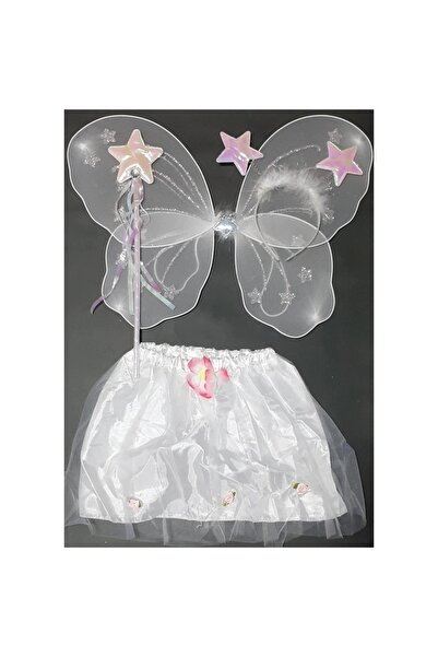 funworld Set de 4 piese cu aripi de fluture și fustă albă