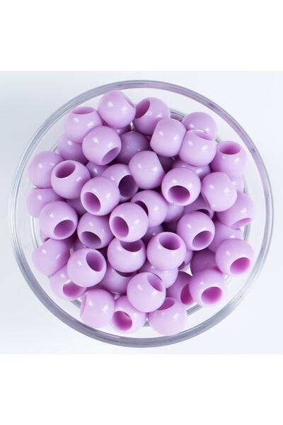 yfhobi 25 Gram - 12 Mm Mor Renkli Yuvarlak Plastik Boncuk, ( 25gr - 41-43 Ade...