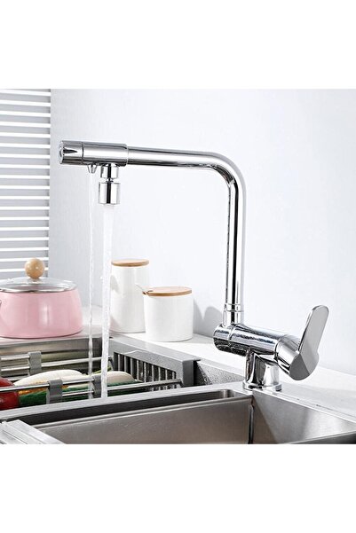 OEM Mutfak Pencere Önü Katlanır Evye Bataryası Su Arıtma Çıkışlı Yeni Krom 5 ...