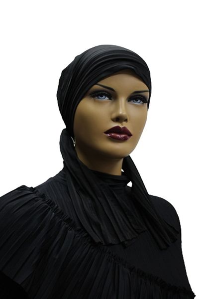 eflin Women's Hijab Swimsuit Swimming Cap Black