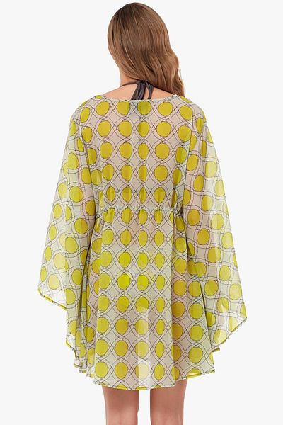 AYYILDIZ 1801 Yellow Beach Dress