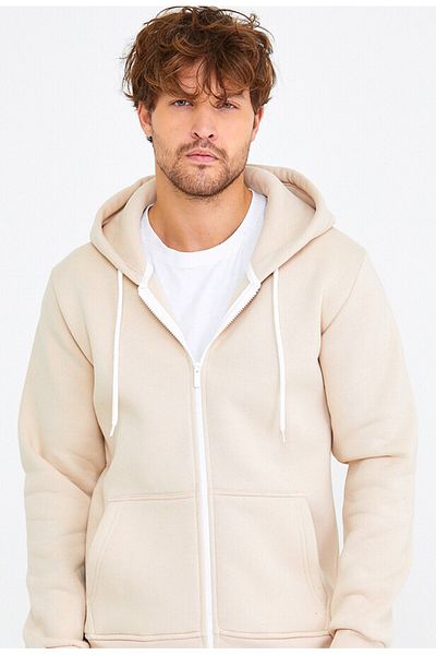 AMAZING CRASH Μπεζ Unisex Φούτερ με κουκούλα με τρία κλωστές Basic