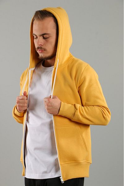 AMAZING CRASH Μουστάρδα Unisex με κουκούλα με τρεις κλωστές Basic φούτερ