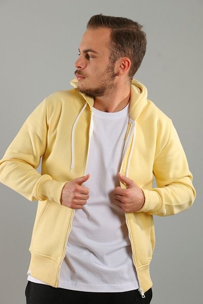 AMAZING CRASH Κίτρινο Unisex φούτερ με κουκούλα τριών κλωστών Basic