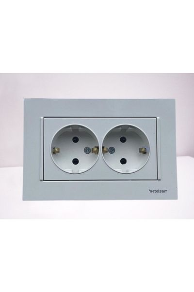 Netelsan Double Grounded Socket White