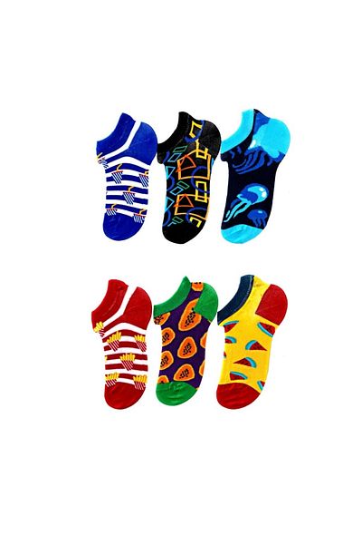 Gioli (6 ζευγάρια) Κοντές Premium κάλτσες Unisex με σχέδια No:10