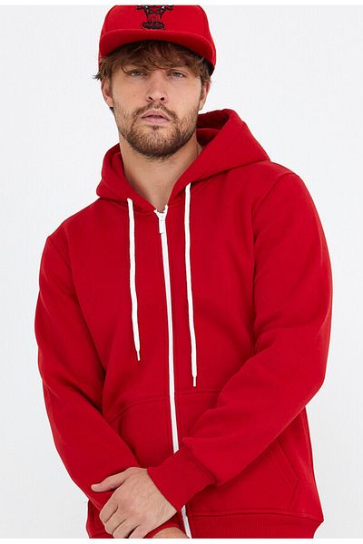 AMAZING CRASH Κόκκινο Unisex φούτερ με κουκούλα τριών κλωστών Basic