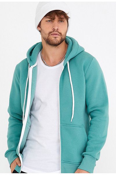 AMAZING CRASH Βασικό φούτερ Water Green Unisex με κουκούλα με τρία κλωστές