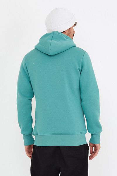 AMAZING CRASH Βασικό φούτερ Water Green Unisex με κουκούλα με τρία κλωστές
