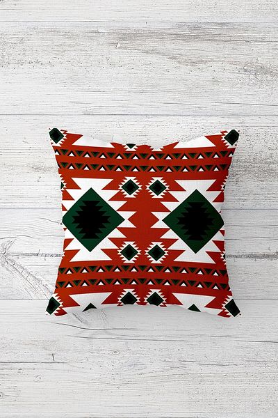 on the clouds Față de pernă cu fermoar ascuns imprimat pe o parte cu model etnic Kilim