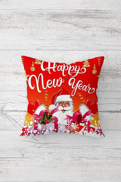 on the clouds Santa Claus Christmas Gift One Side Print Hidden Zipper Pillow Throw Pillow Seat Pillow Case