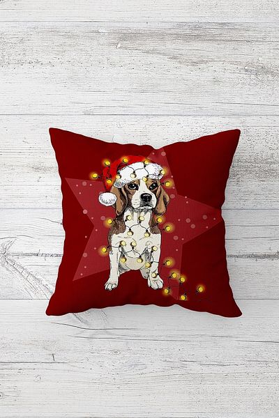 on the clouds New Year Dog Pattern One Side Printed Hidden Zipper Pillow Case Throw Pillow Sofa Pillow Case