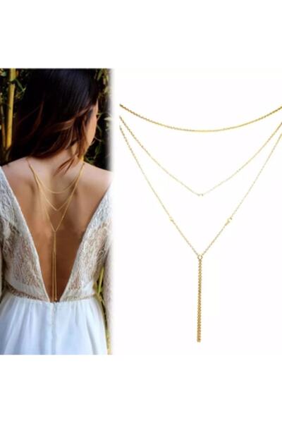 TakıConcept Zincir Sırt Kolyesi Vücut Aksesuarı