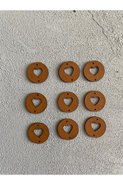 mey OFFICIAL ملصق جلد صناعي مثقوب على شكل قلب أسمر 30 قطعة