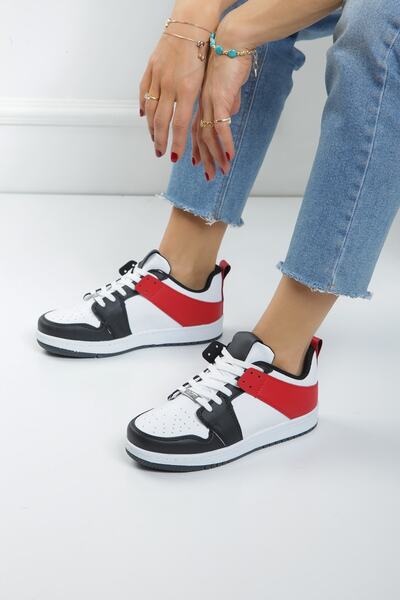 Ayax Μαύρο Κόκκινο Δεμένο Γυναικείο Sneaker