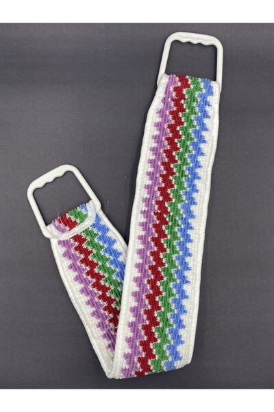 GÜZELYÜZ AVM Örgü Kumaş Banyo Lifi Kesesi Uzun Sırtlık Çift Taraflı Lif 90 Cm