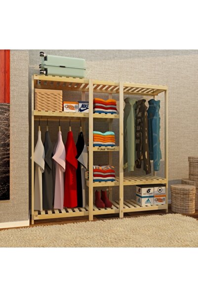 Fokai Wood Bado - Açık Ahşap Gardırop