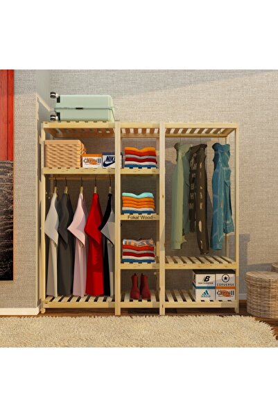 Fokai Wood Bado - Açık Ahşap Gardırop