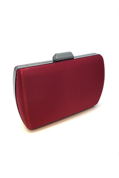 aysrbag Geanta pentru rochie de seara dama din satin burgundy - cu accesorii ...