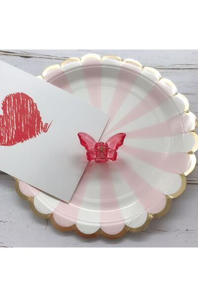 GÜLPEŞE Ženski set od 2 komada kopči u boji fuksije sa leptirima