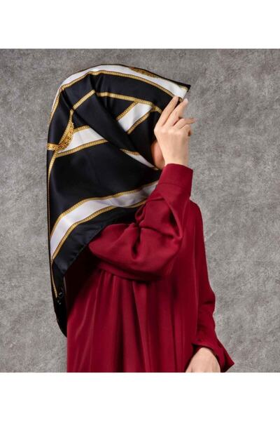 VİOLLA Kadın Siyah Krem Twill Eşarp