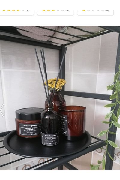 Fiyakalı Ürünler Atölyesi Black Metal Single Decorative Tea, Coffee and Cake Service Presentation Tray 22cm