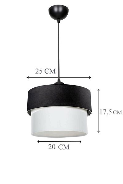 EvLight Deko Pasta 25' Black and White Pendant Lamp Chandelier
