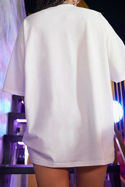 ubmbutik Dragon Baskılı Oversize T-shirt Ejderha Baskılı Salaş Tişört